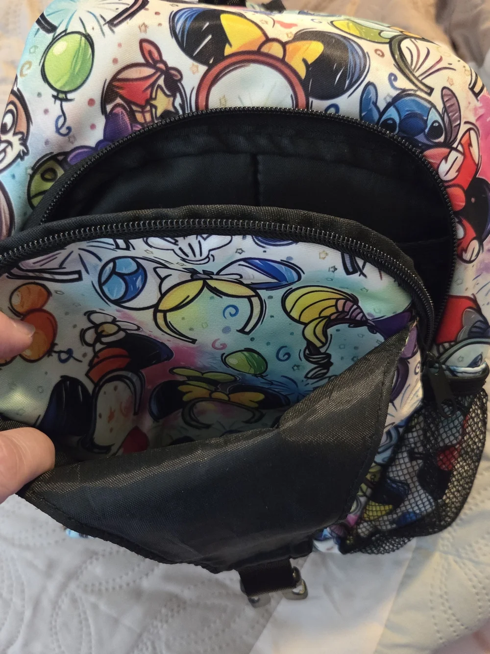 Colorful Character Ear Headband Sling Backpack - Multi